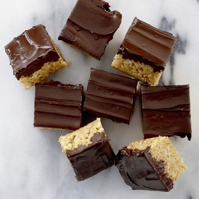 Carrés Rice Krispies beurre d'arachides & chocolat