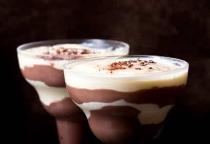 Mousse aux deux chocolats arc-en-ciel