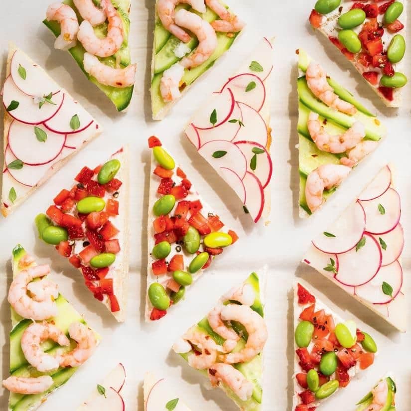 Tartines concombre-crevettes