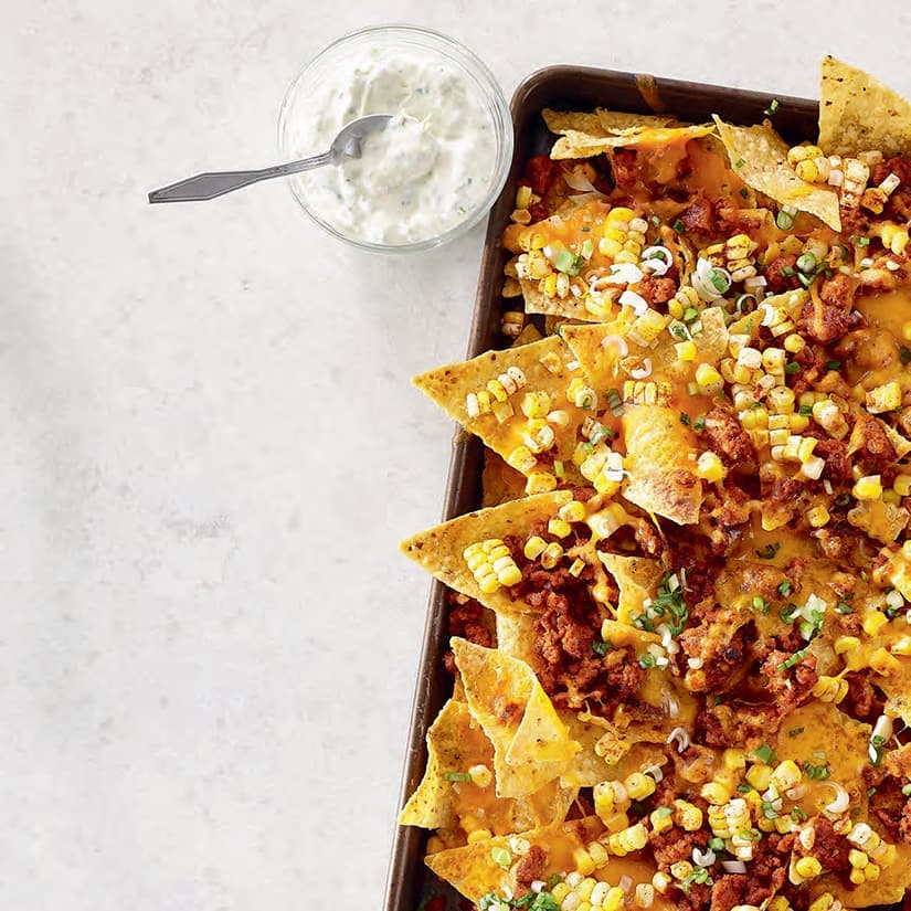 Nachos au maïs et au chorizo