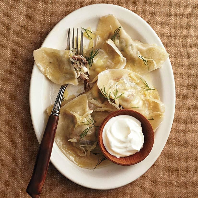 Dumplings au porc effiloché et à la choucroute