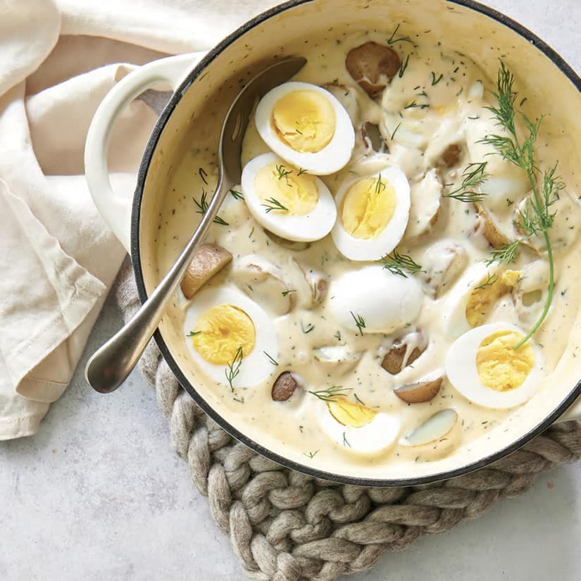Casserole allemande d'œufs, pommes de terre et moutarde