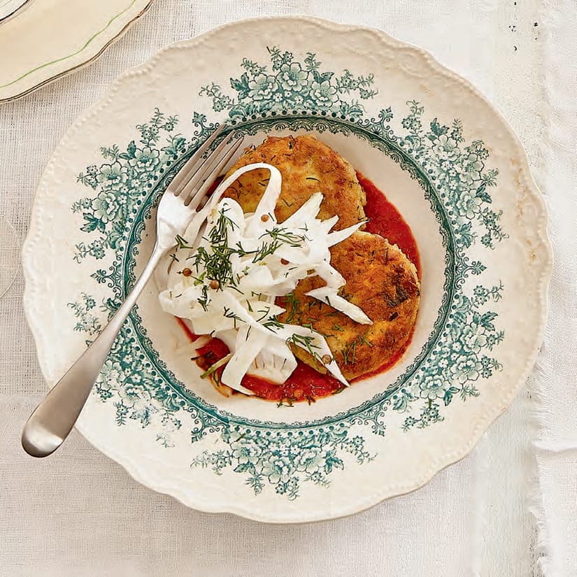 Croquettes de poisson à l'aneth et fenouil mariné